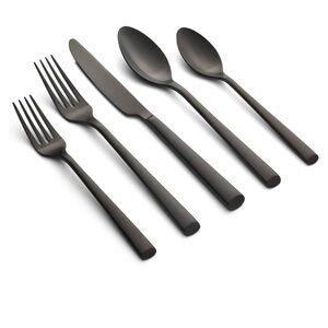 Cambridge Gilda Matte Black Flatware 20 Piece Set